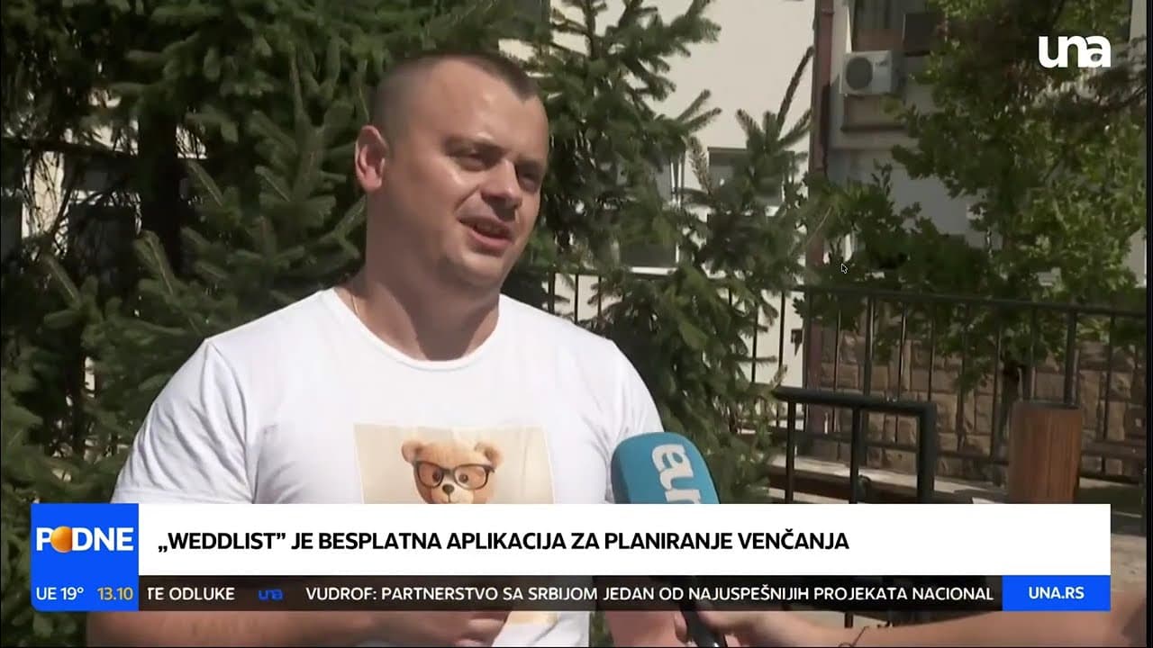 Ivan Milićević discussing WeddList on UNA TV