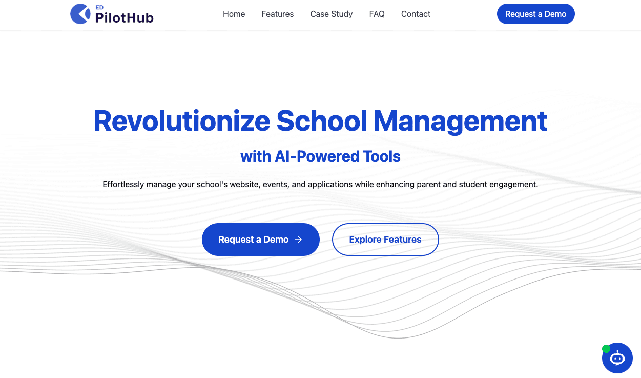 EdPilotHub AI-powered school management product landing page